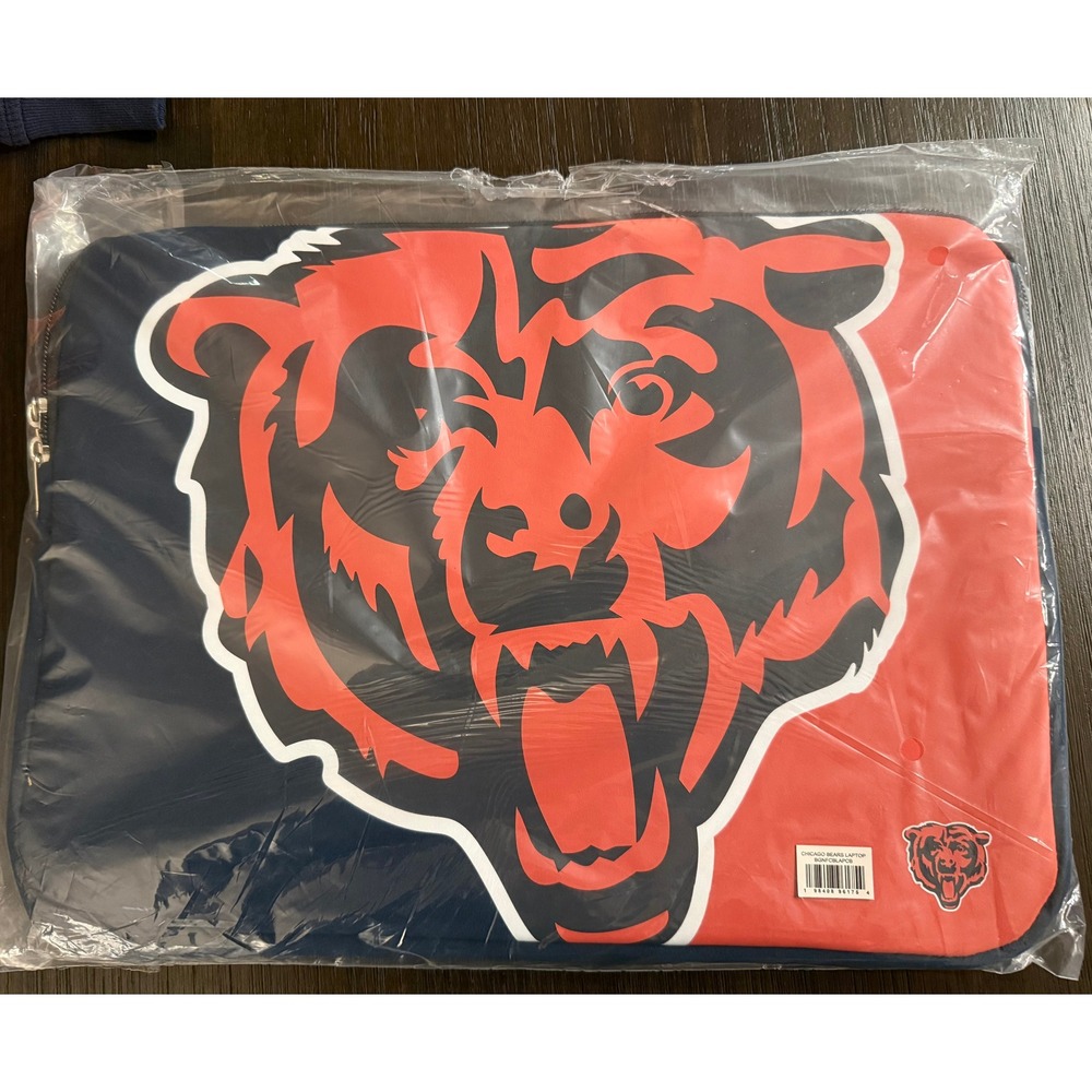 NFL Chicago Bears Foco Brand Laptop Sleeve 15" x 11" Navy Orange Logo NWT